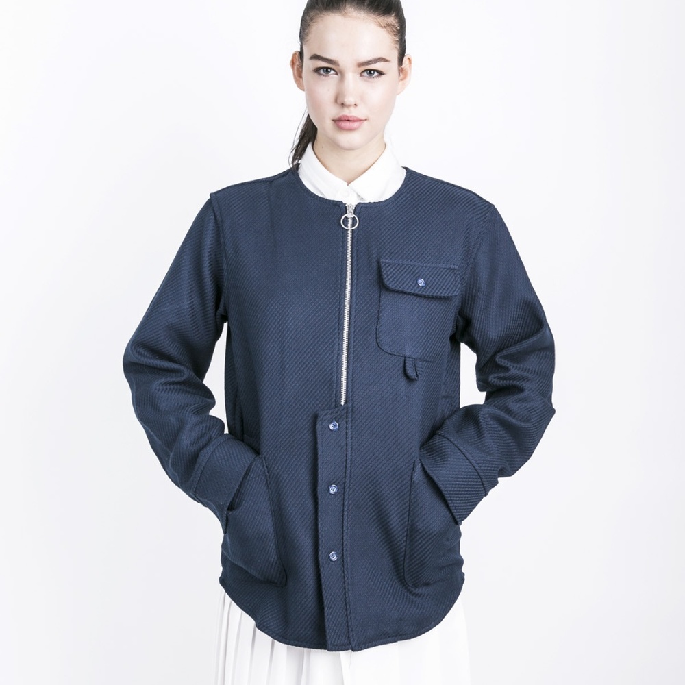 Wisdom Apparel Unisex Navy Baseball Shirt Jacket